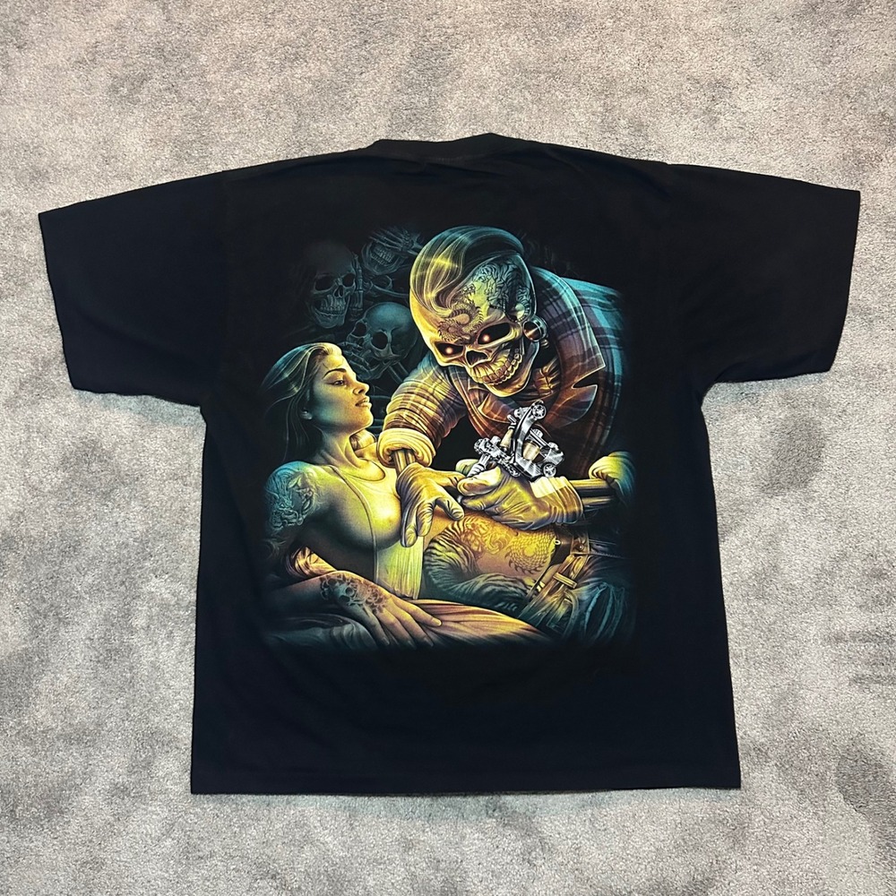 Jay's Rock T-Shirt Mens XXL Black Tattoo Artist Skeleton Skull Graphic Tee
